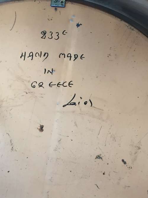 Solid copper Greek painted plate